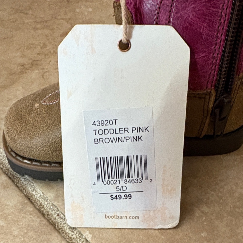 Shyanne Kids' Fuchsia and Tan Western Cowboy Boots - Picture 11 of 11